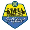 Online and Telephone Counselling accreditation badge.